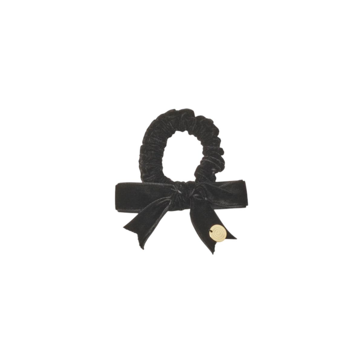 P-7224 CHERIE VELVET SATIN CENTER BOW SCRUNCHY 2PK