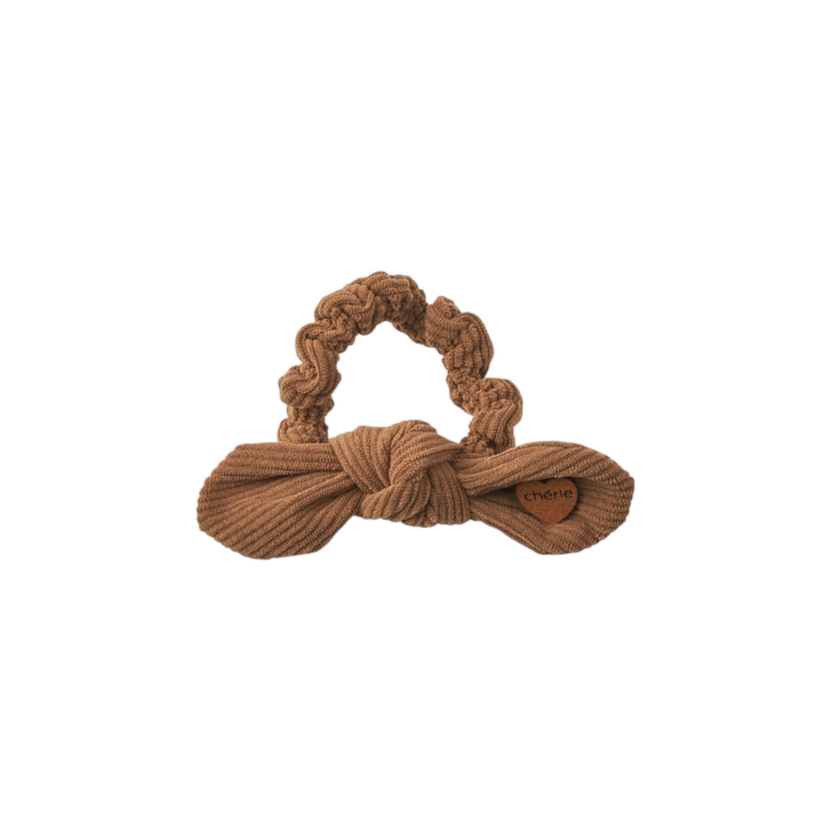 P-7281 CHERIE CORDUROY HEART SCRUNCHY BOW