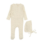 LILETTE PRINT POINTELLE WRAP FOOTIE + BONNET