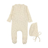 LILETTE PRINT POINTELLE WRAP FOOTIE + BONNET
