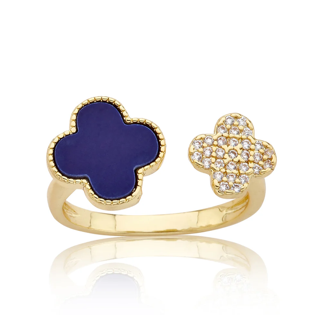 RG6749B LMTS 14K GP CLOVER SNAKE RING