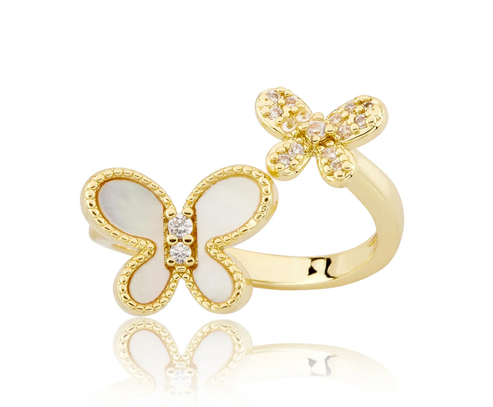 RG6750B LMTS 14K GP BUTTERFLY SNAKE RING