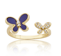 RG6750 LMTS 14K GP CZ MINI BUTTERFLY RING