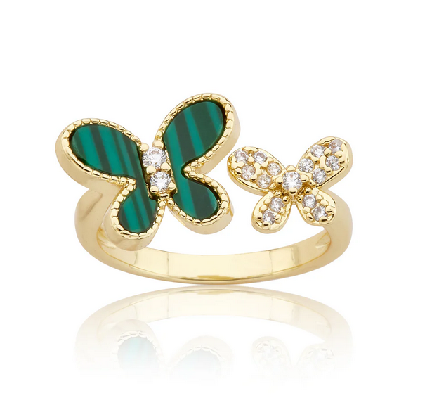 RG6750 LMTS 14K GP CZ MINI BUTTERFLY RING