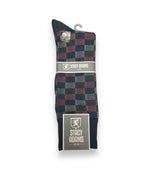 SAS330 SA STRIPE CHECKERED MENS SOCKS
