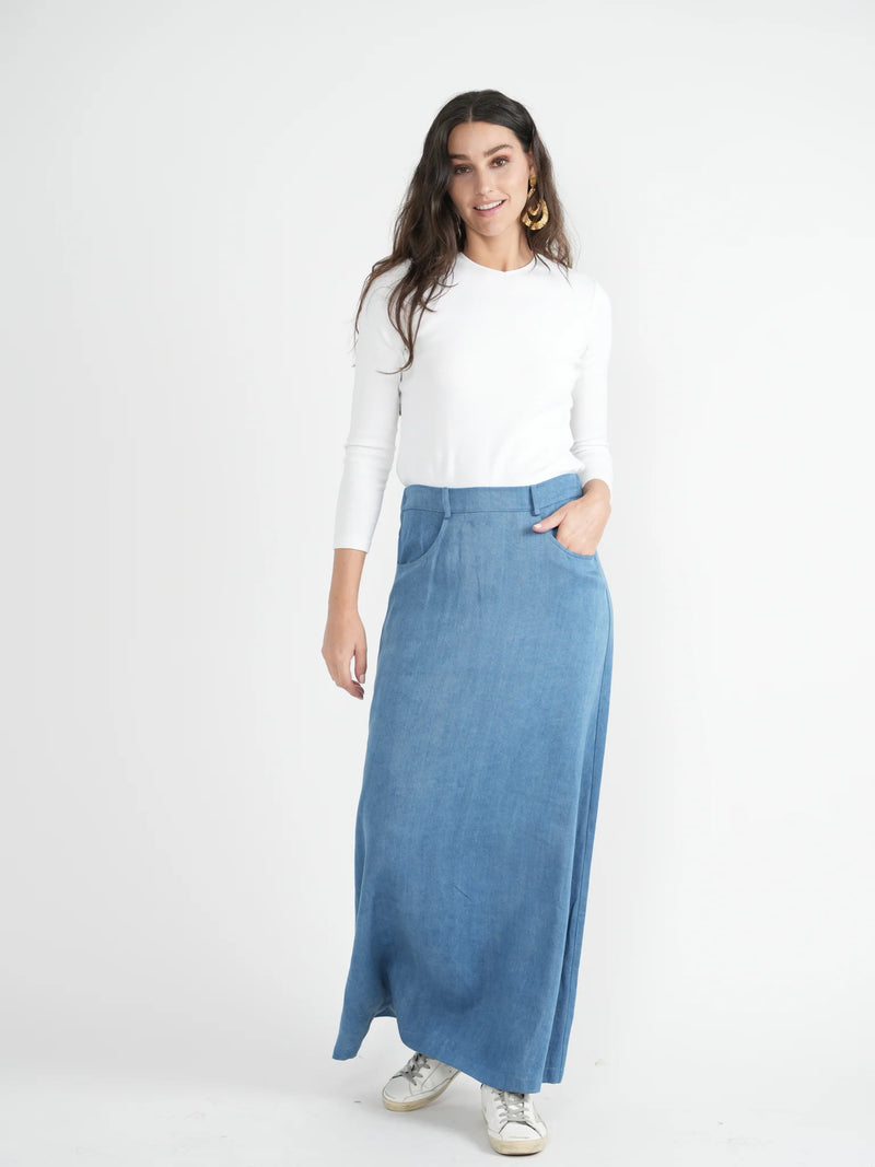 SB4CM8772SL SPADES LADIES A LINE MAXI SKIRT