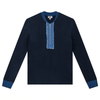 SB4CM8776T DOT HENLEY ZIP TEE W DENIM TRIM