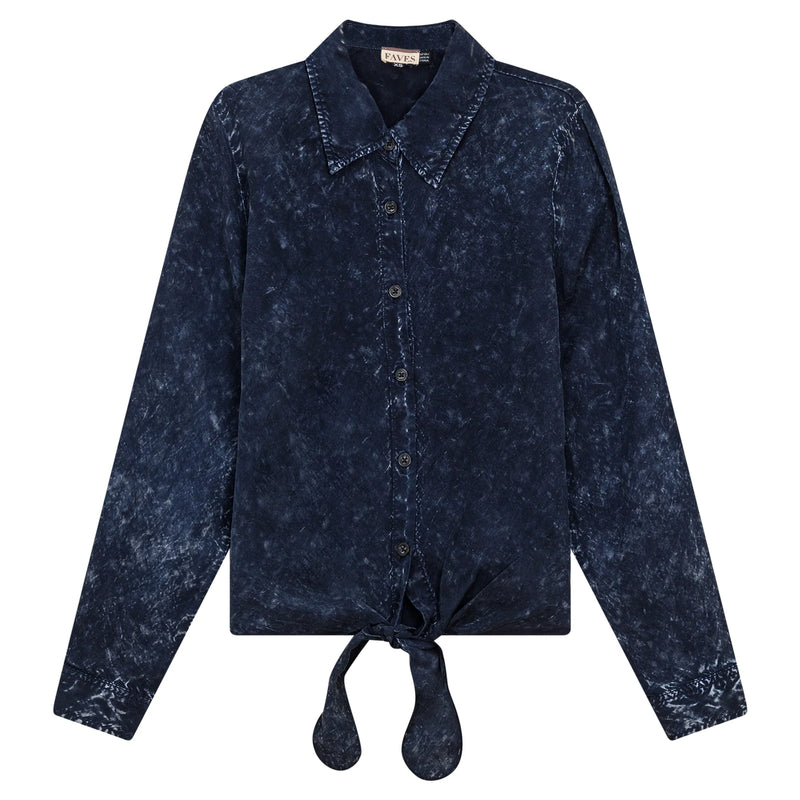 SB4CM8810TW FAVES DENIM TIE BLOUSE
