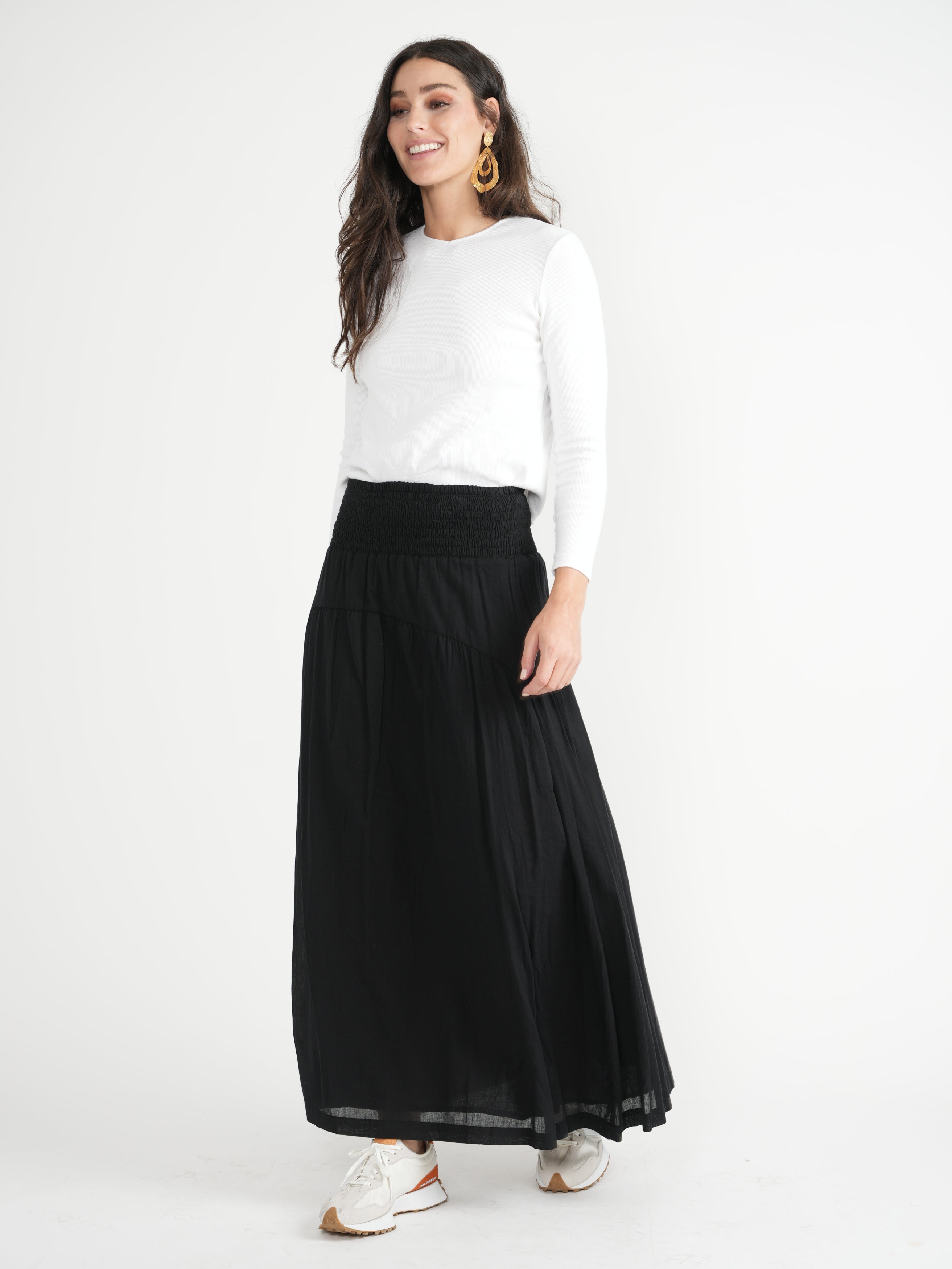 SB4CM8886SL RED MYTH LADIES GAUZE MAXI CRUNCH SKIRT – Wesley Hills