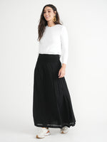 SB4CM8886SL RED MYTH LADIES GAUZE MAXI CRUNCH SKIRT