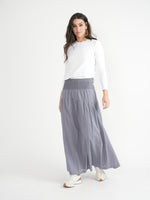 SB4CM8886SL RED MYTH LADIES GAUZE MAXI CRUNCH SKIRT