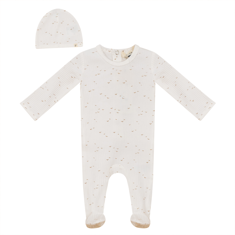 SB4CP4989 FRAGILE BABY FOOTIE + BEANIE