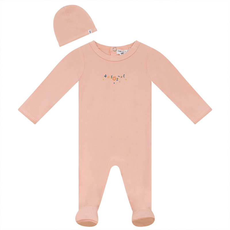 SB4CP5066 LITTLE FRAGILE BABY FOOTIE + BEANIE