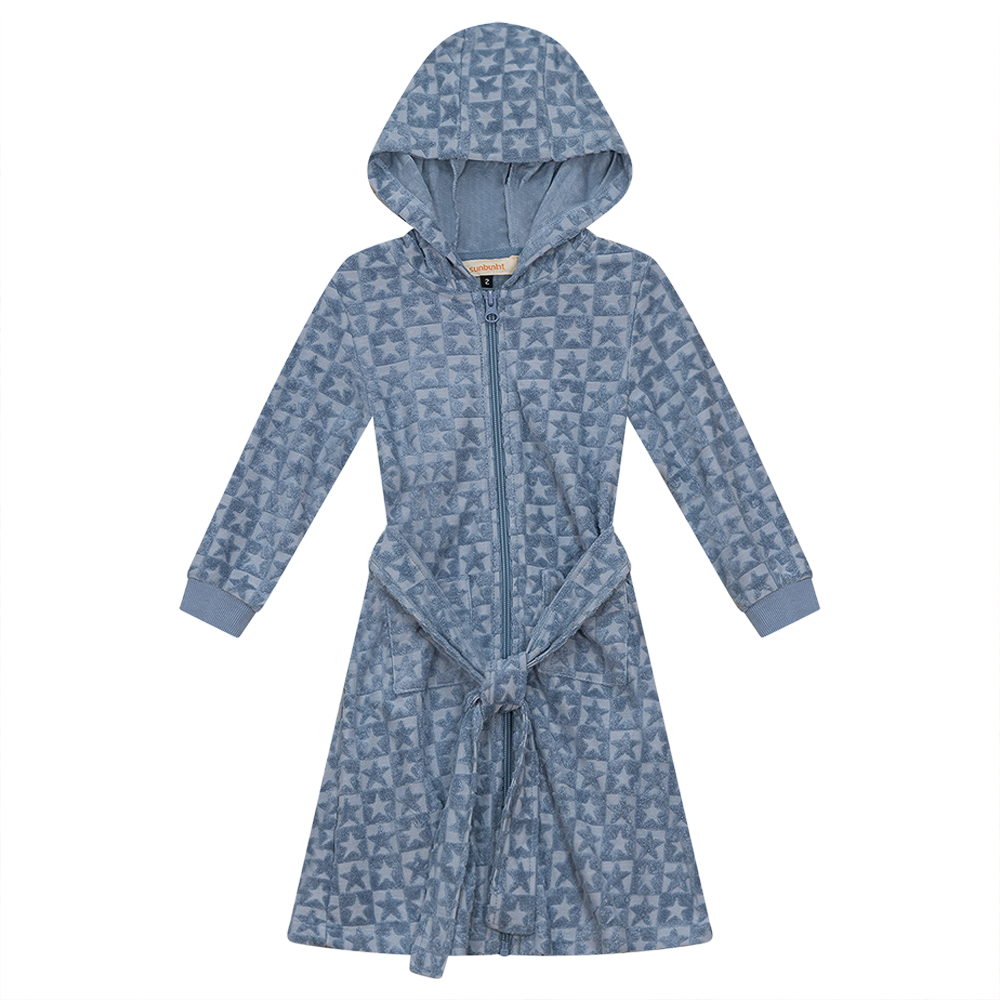 SB4CY2341B SUNBURNT CHECKERED FLORAL TERRY BOYS ROBE