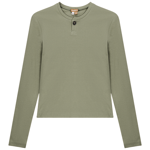 SB5CM1288T POSITIVE LADIES SHORT HENLEY TEE