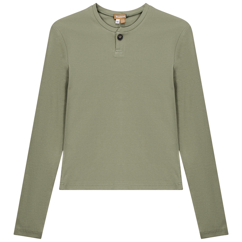 SB5CM1288T POSITIVE LADIES SHORT HENLEY TEE