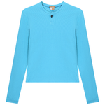 SB5CM1288T POSITIVE LADIES SHORT HENLEY TEE