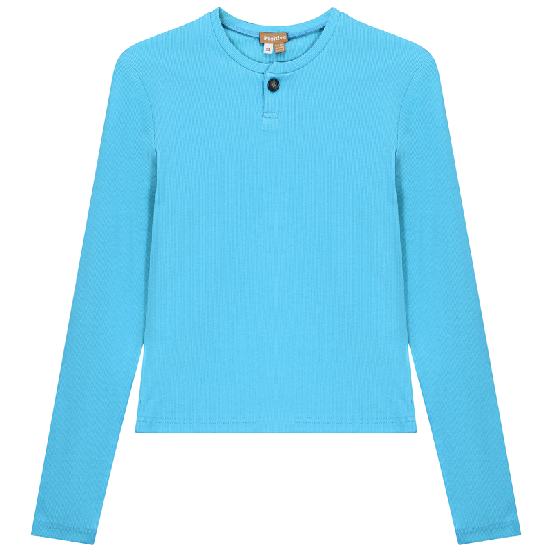 SB5CM1288T POSITIVE LADIES SHORT HENLEY TEE