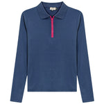 SB5CM8721T FAVES LADIES HENLEY CONTRAST ZIP TEE