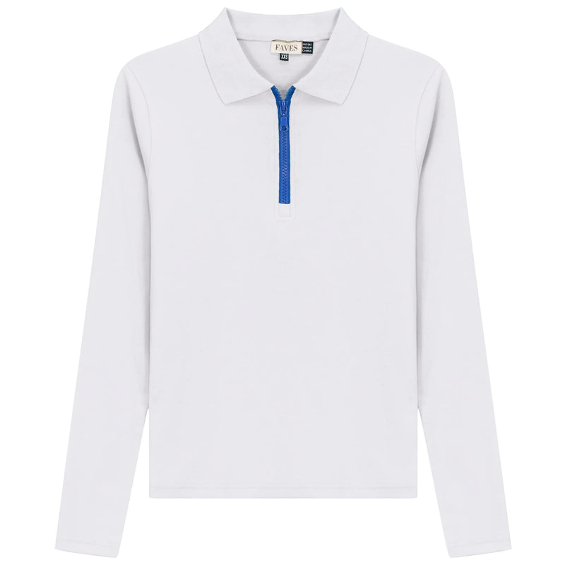 SB5CM8721T FAVES LADIES HENLEY CONTRAST ZIP TEE