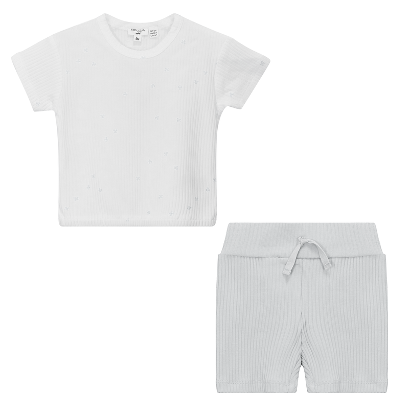 SB5CP7119E LITTLE FRAGILE SOFT RIB CLOVER SHORT SET