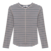 SB5CP7136 FYI STRIPE RIB V-NECK TOP
