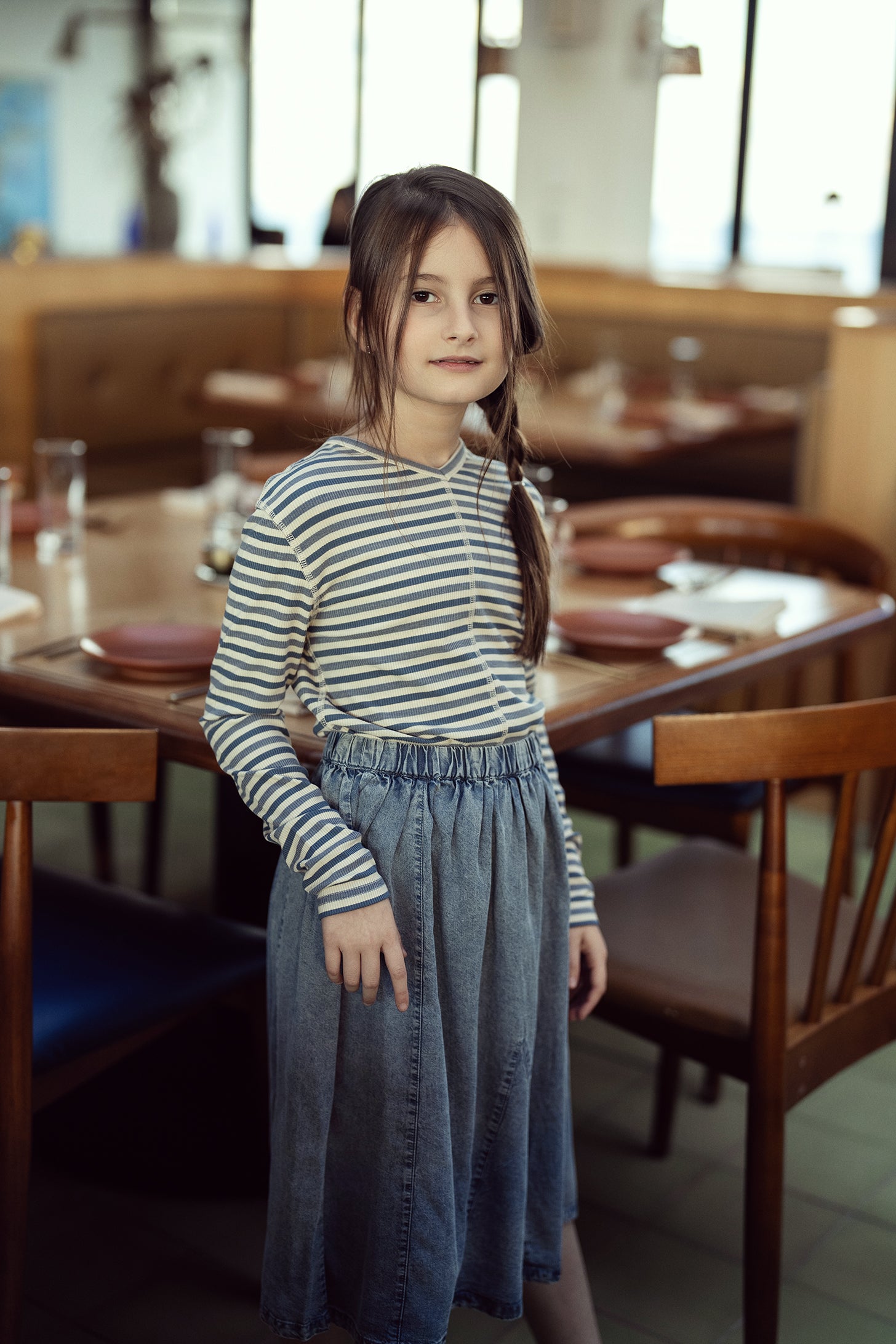 SB5CP7136 FYI STRIPE RIB V-NECK TOP