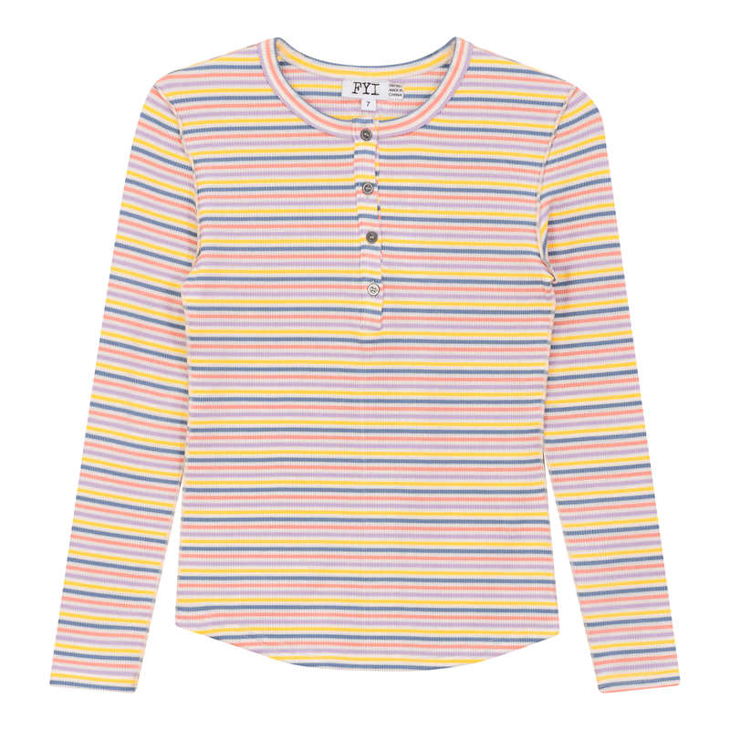 SB5CP7153 FYI  GIRLS MULTI STRIPE LS TOP