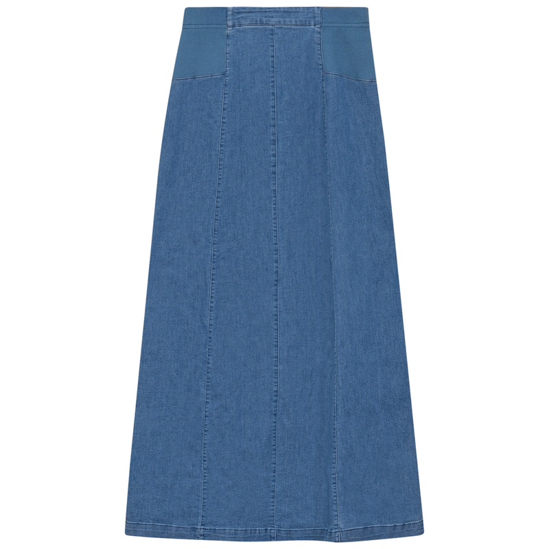 SB5CPT7159 GINGER STRETCH DENIM PANEL SKIRT