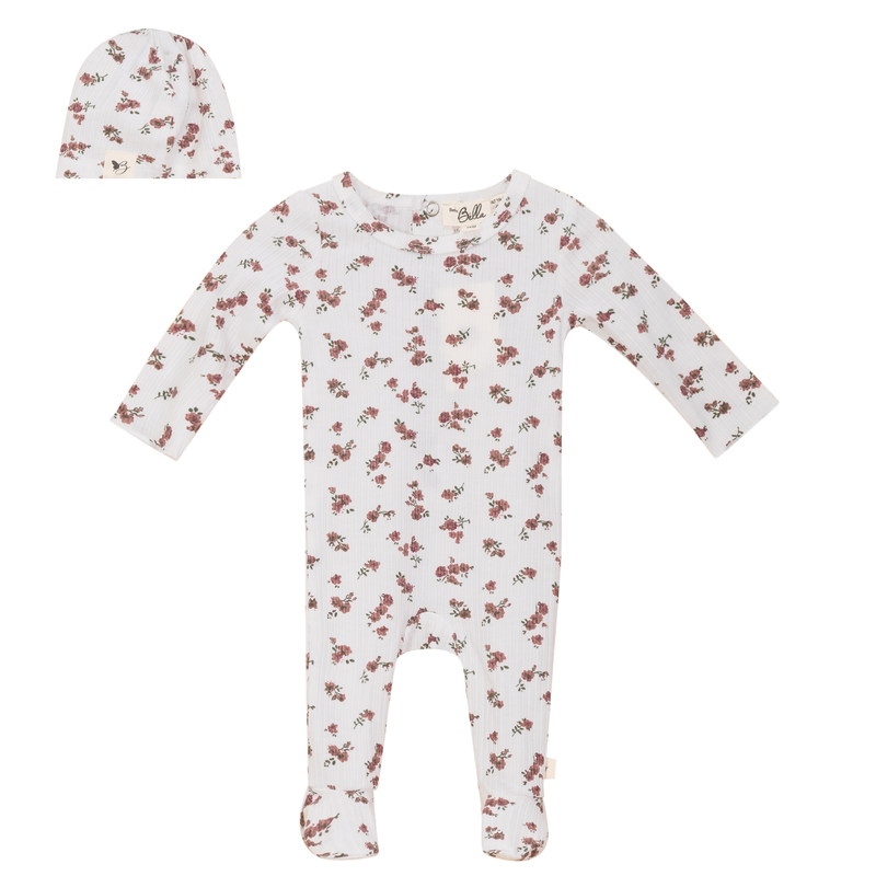 SB5CY2542 BEBE BELLA WIDE RIB FLORAL STRETCHIE 3PC SET