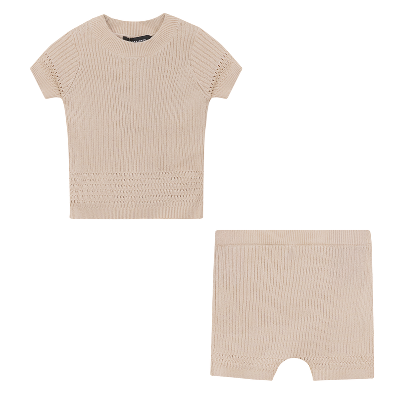 SB5CY2560EB SPACE GREY KNITTED BABY SHORT 2PC SET