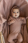 SB5CY2610 BEBE BELLA CROCHET COLLAR FOOTIE + BONNET