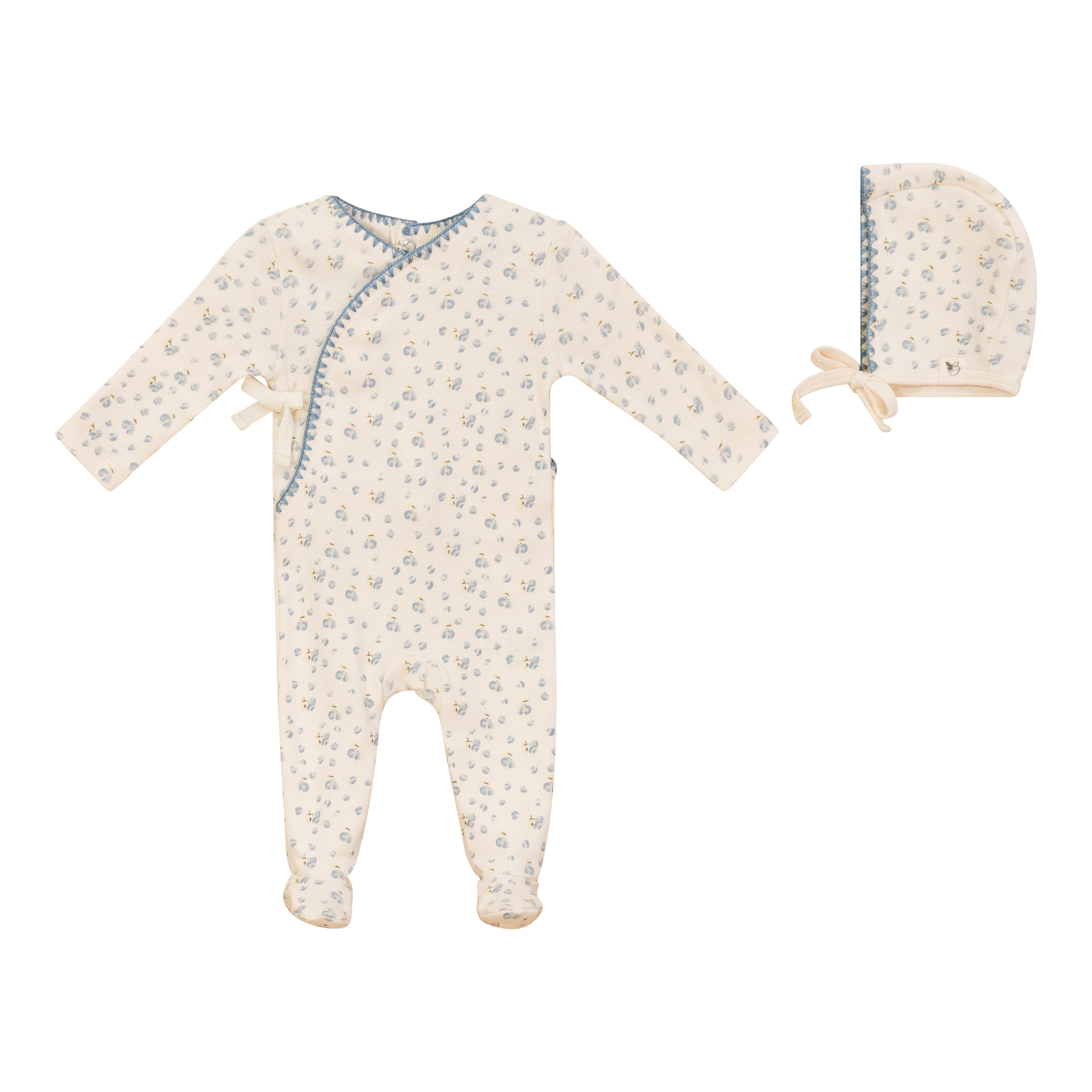 SB5CY2633 BEBE BELLA BABY WRAP RIB STRETCHIE + BONNET