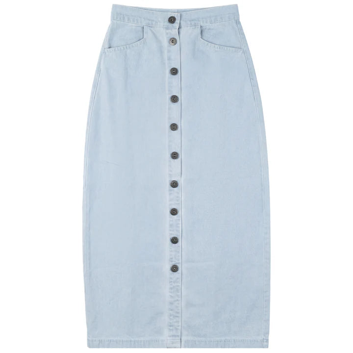 SB6CM1966SL FAVES LADIES COTTON MAXI BUTTON SKIRT