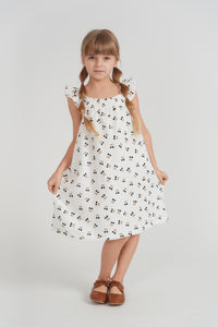 SB6CP7367J LITTLE FRAGILE WOVEN CRINKLE CHERRY PRINT JUMPER