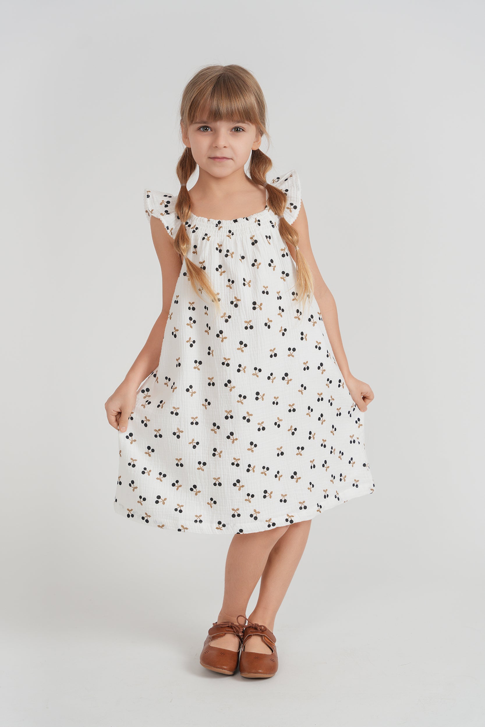 SB6CP7367J LITTLE FRAGILE WOVEN CRINKLE CHERRY PRINT JUMPER