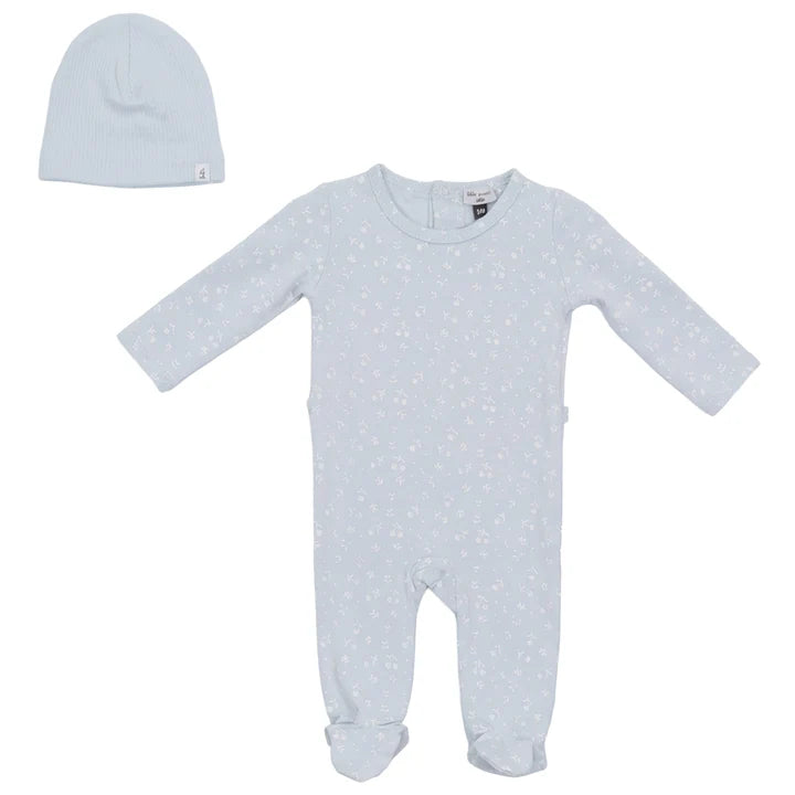 SB6CP7384 LITTLE FRAGILE BABY PRINTED FOOTIE + BEANIE