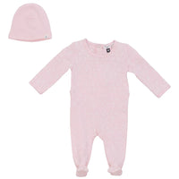 SB6CP7384 LITTLE FRAGILE BABY PRINTED FOOTIE + BEANIE