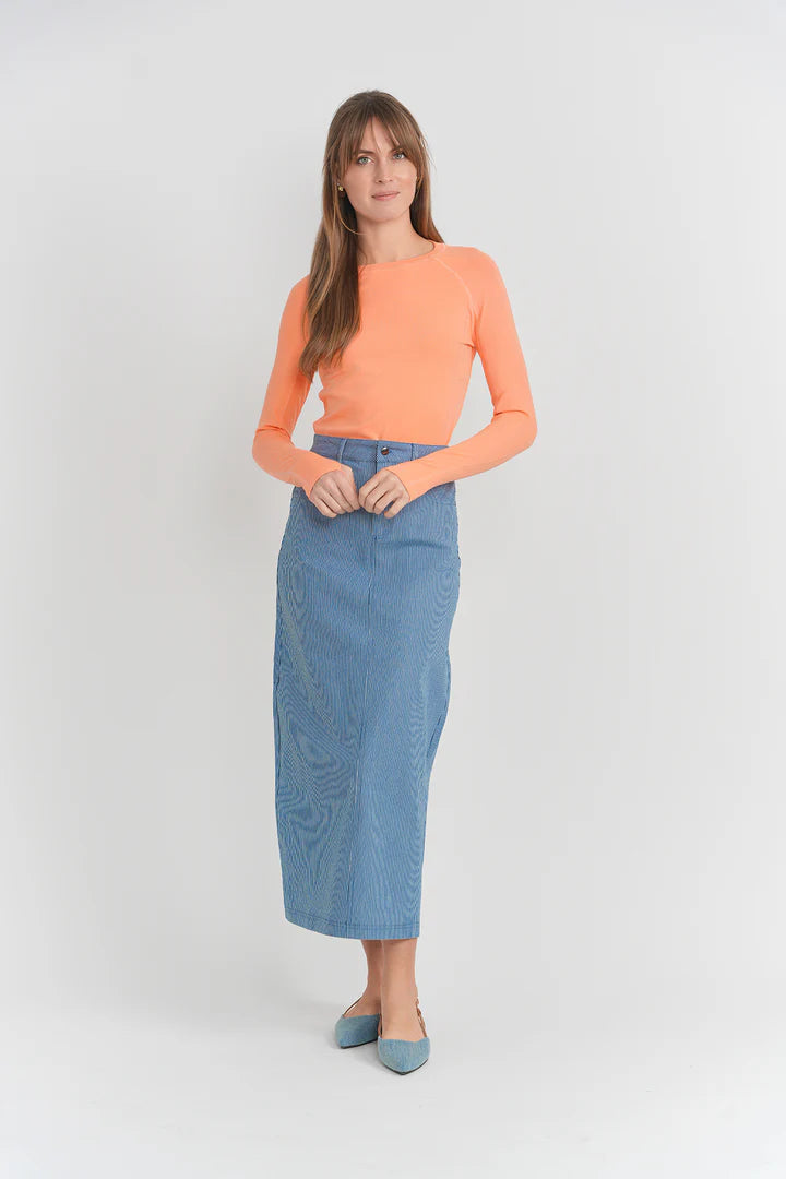 SB6CPT7409S URBAN TEEN STRETCH LONG STRAIGHT SKIRT