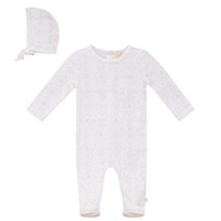 SB6CY2856 BEBE BELLA MODAL ALL OVER PRINT FOOTIE + BONNET