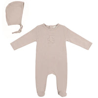 SB6CY2862B BEBE BELLA BABY MODAL EMBOSSED BEAR FOOTIE + BONNET