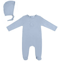 SB6CY2862B BEBE BELLA BABY MODAL EMBOSSED BEAR FOOTIE + BONNET