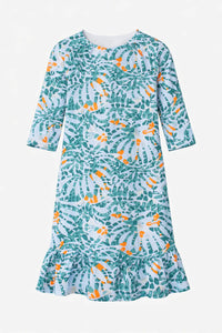 SB6CY3007D TRY 3/4 SLEEVE PRINT SWIM DRESS