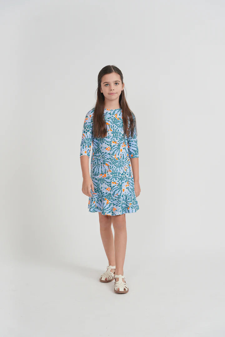 SB6CY3007D TRY 3/4 SLEEVE PRINT SWIM DRESS