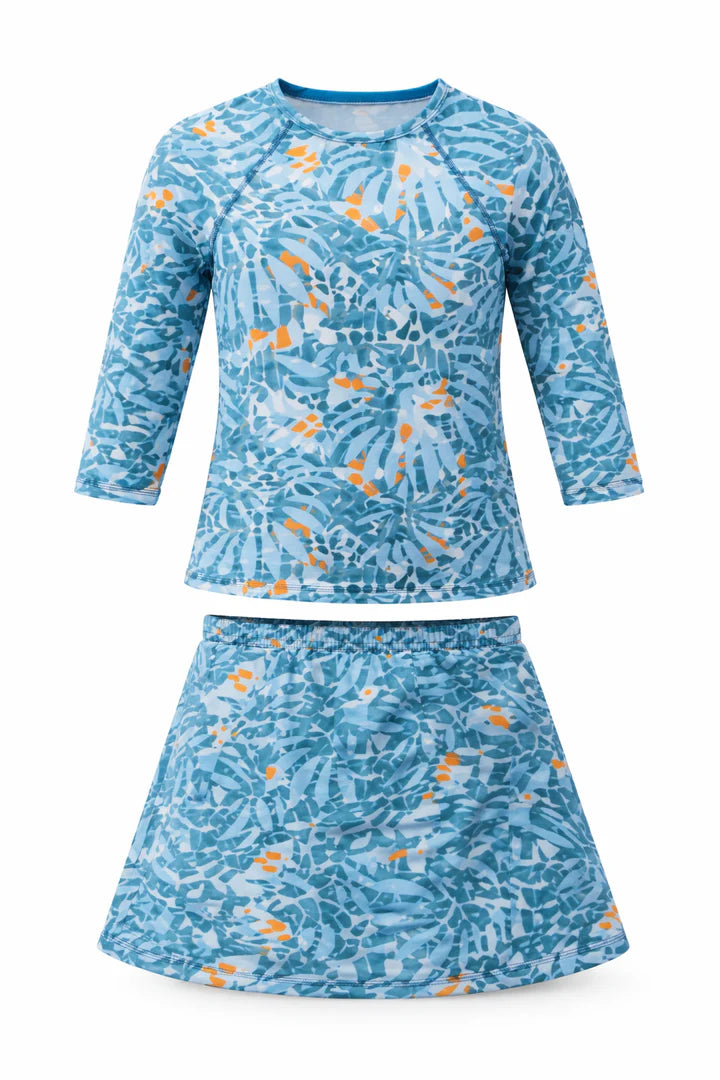 SB6CY3007EG TRY GIRLS 3/4 SLEEVE PRINT SWIM SET