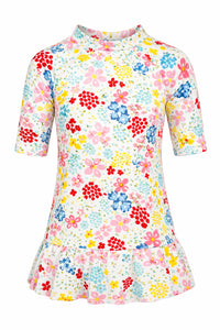 SB6CY3009D SUNBURNT GIRLS FLORAL PRINT SWIM DRESS