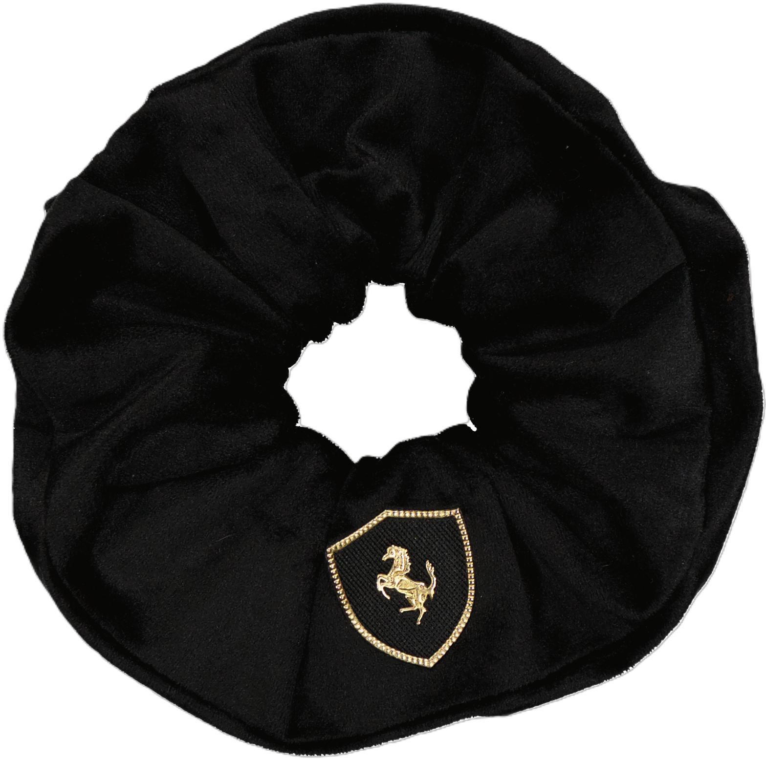 SC4442 DACEE HORSE EMBLEM VELVET SCRUNCHY