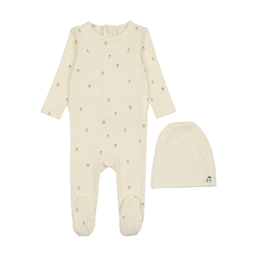 SCF LILETTE SCATTERED CHERRY FOOTIE + BEANIE SET