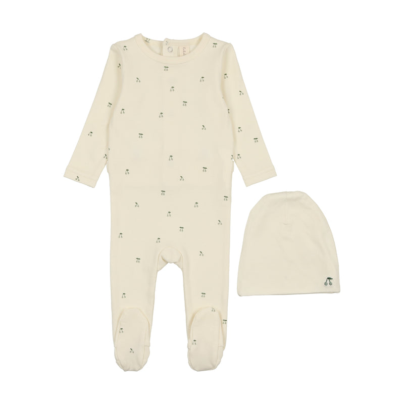 SCF LILETTE SCATTERED CHERRY FOOTIE + BEANIE SET