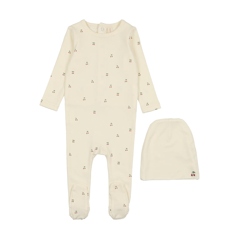 SCF LILETTE SCATTERED CHERRY FOOTIE + BEANIE SET